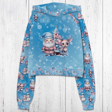 Pastel Xmas Santa Blue Panel